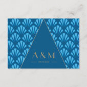 アールデコ結婚ズの青い轟音20代RSVP エンクロージャーカード (裏面)