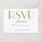 アールデコ結婚ズのGrey Roaring Twenties RSVP エンクロージャーカード (正面)