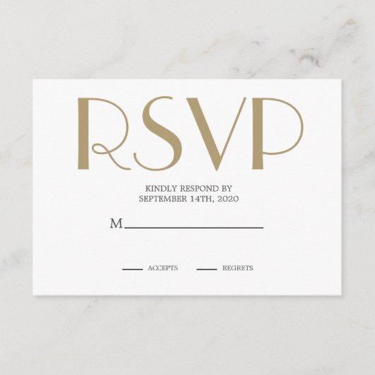 アールデコ結婚ズのGrey Roaring Twenties RSVP エンクロージャーカード (正面)