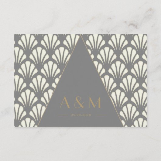 アールデコ結婚ズのGrey Roaring Twenties RSVP エンクロージャーカード (裏面)