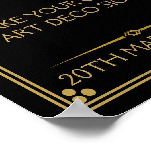 アールデコ結婚パーティーの独自の署名を作成 ポスター (角)