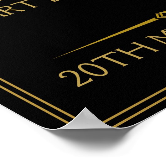 アールデコ結婚パーティーの独自の署名を作成 ポスター (角)