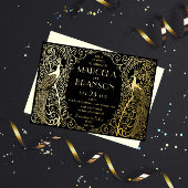 アールデコ結婚ピーコックス金箔招待状 箔招待状