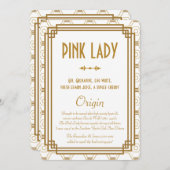 アールデコ結婚ホワイトのドリンクカード (正面/裏面)