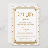 アールデコ結婚ホワイトのドリンクカード (正面)