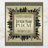 アールデコ結婚周年記念ワきらめくイン金ゴールドG ワインラベル (シングルラベル)