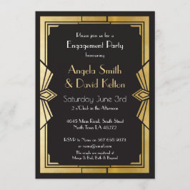 アールデコ結婚式招待状婚約 招待状