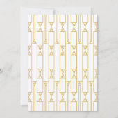 アールデコ結婚式招待状金ゴールドホワイトゲイカップル 招待状 (裏面)