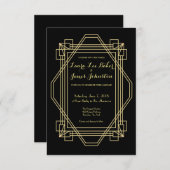 アールデコ結婚式招待状1920sギャツビー 招待状 (正面/裏面)
