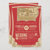 アールデコ結婚式招待状 招待状 (正面/裏面)