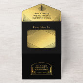 アールデコ結婚新しい オールインワン招待状 (外側)