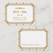 アールデコ結婚白座席表 プレイスカード (正面/裏面)
