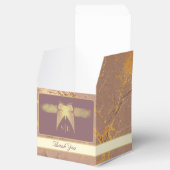 アールデコ結婚蝶のアンティーク金ゴールドとピンク フェイバーボックス (オープン)