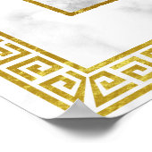 アールデコ結婚記念日マーブルゴールドフォイルグラム ポスター (角)