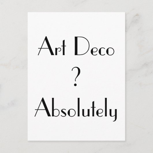 アールデコ絶対タイポグラフィ ポストカード (正面)