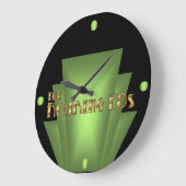 アールデコ緑 ラージ壁時計 (傾斜)