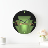 アールデコ緑 ラージ壁時計 (ホーム)