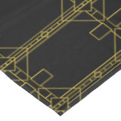 アールデコ線パターン（黒） テーブルクロス (アングル)