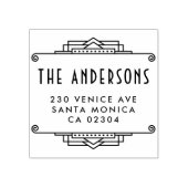 アールデコ縁どカスタムファミリ名差出人住所 ラバースタンプ (インプリント)