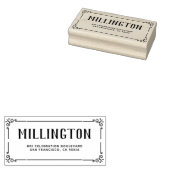 アールデコ縁どファミリ名と差出人住所 ラバースタンプ (押印)