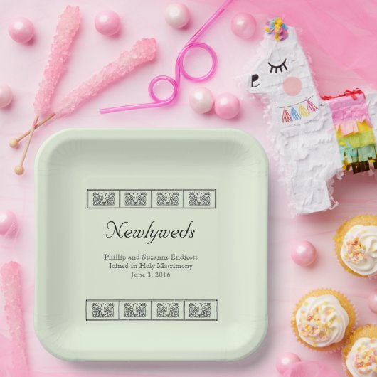 アールデコ縁ど結婚の形見 ペーパープレート (パーティー)