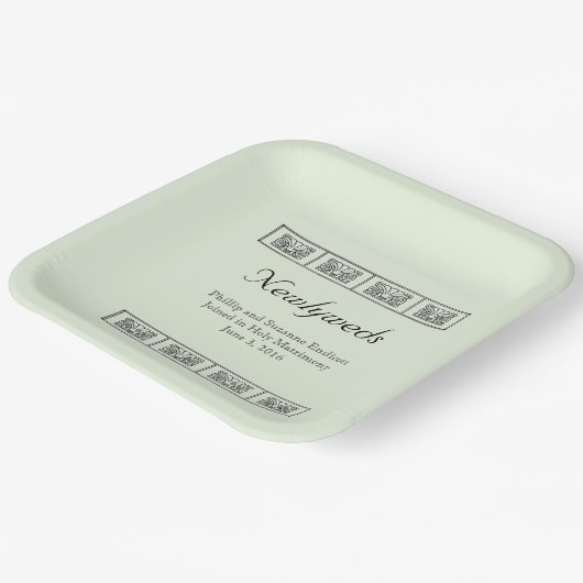 アールデコ縁ど結婚の形見 ペーパープレート (傾斜あり)