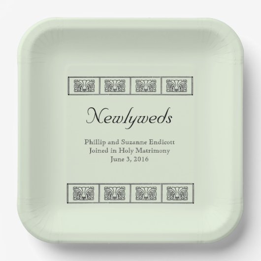 アールデコ縁ど結婚の形見 ペーパープレート (正面)