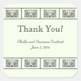 アールデコ縁ど結婚フラワー スクエアシール