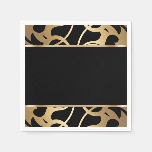 アールデコ縁ど金ゴールド スタンダードカクテルナプキン (正面)