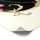 アールデコ美しいファッションピンクジェムストーンモノグラム ポスター (角)