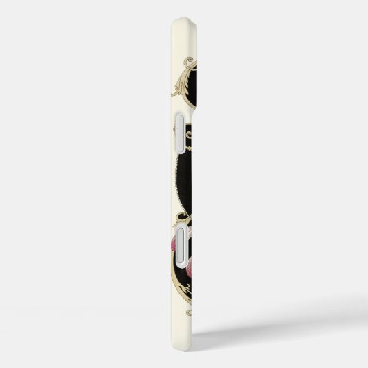 アールデコ美しいファッションピンクジェムストーンモノグラム Case-Mate iPhoneケース (裏面 / 右)