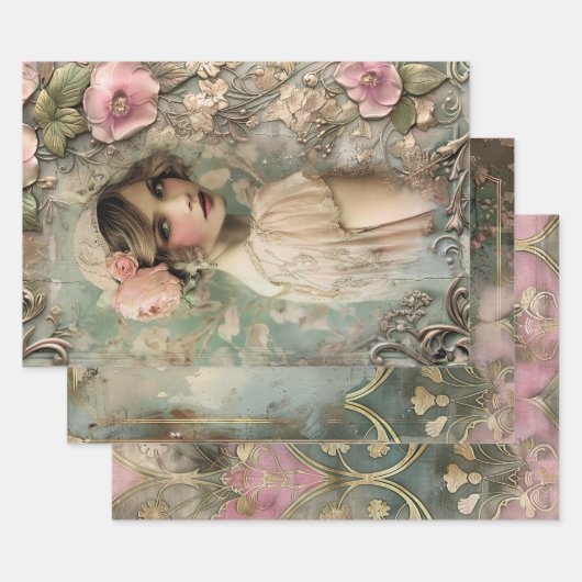 アールデコ美学重い減量 ラッピングペーパーシート (セット)