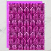 アールデコ羽毛パターン、アメジスト紫 (正面/裏面)