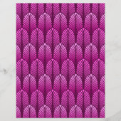 アールデコ羽毛パターン、アメジスト紫 (正面)