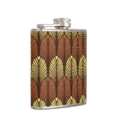 アールデコ羽毛パターン、ダークブラウン、さび フラスク (右)