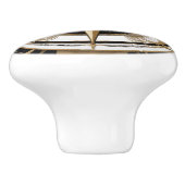 アールデコ航海のコンパスバラ白黒金ゴールド セラミックノブ (側面)