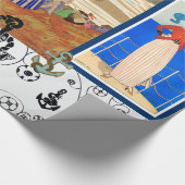 アールデコ航海の美しいファッション付いかり ラッピングペーパー (角)