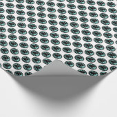 アールデコ航海の船Lt青ホワイトブラック ラッピングペーパー (角)