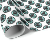 アールデコ航海の船Lt青ホワイトブラック ラッピングペーパー (ロールコーナー)