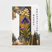 アールデコ花卒業祝い カード (正面)