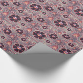 アールデコ花文幾何紫 ラッピングペーパー (角)