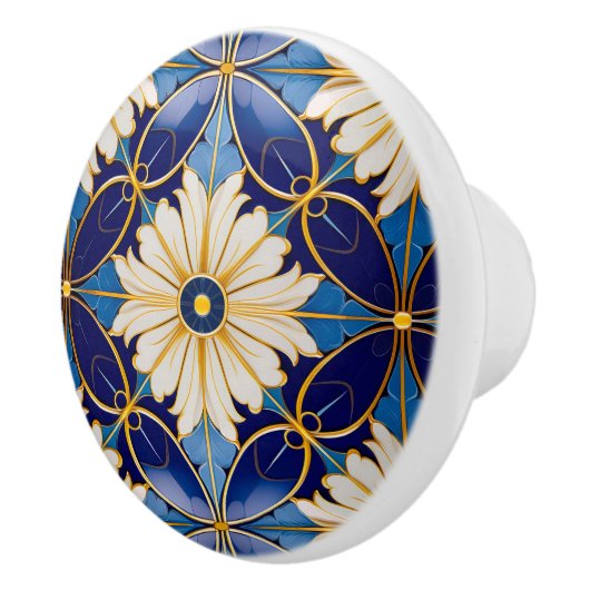 アールデコ花文引き出しキャビネット セラミックノブ (右)