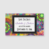 アールデコ花柄ウェディング日付を保存 (正面)