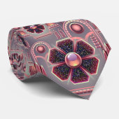 アールデコ花柄ヴィンテージフローラ幾何学模様 ネクタイ (ロール)