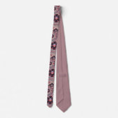 アールデコ花柄ヴィンテージフローラ幾何学模様 ネクタイ (裏面)