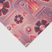 アールデコ花柄ヴィンテージ幾何学的ピンク 薄葉紙 (詳細)