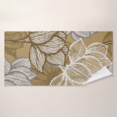 アールデコ花柄。フラワー金ゴールドラインアート。flo バスタオル (バスタオル)