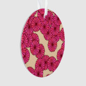 アールデコ花柄 – 深いピンクと桃 オーナメント (正面)