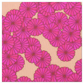 アールデコ花柄 – 深いピンクと桃 ファブリック (クローズアップ)