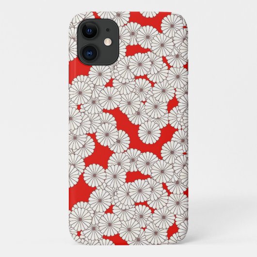 アールデコ花柄 – 赤いクリーム Case-Mate iPhoneケース (裏面)